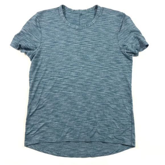 Lululemon Mens Pulse Slub Short Sleeve Shirt Heathered Alberta Lake - Picture 1 of 5
